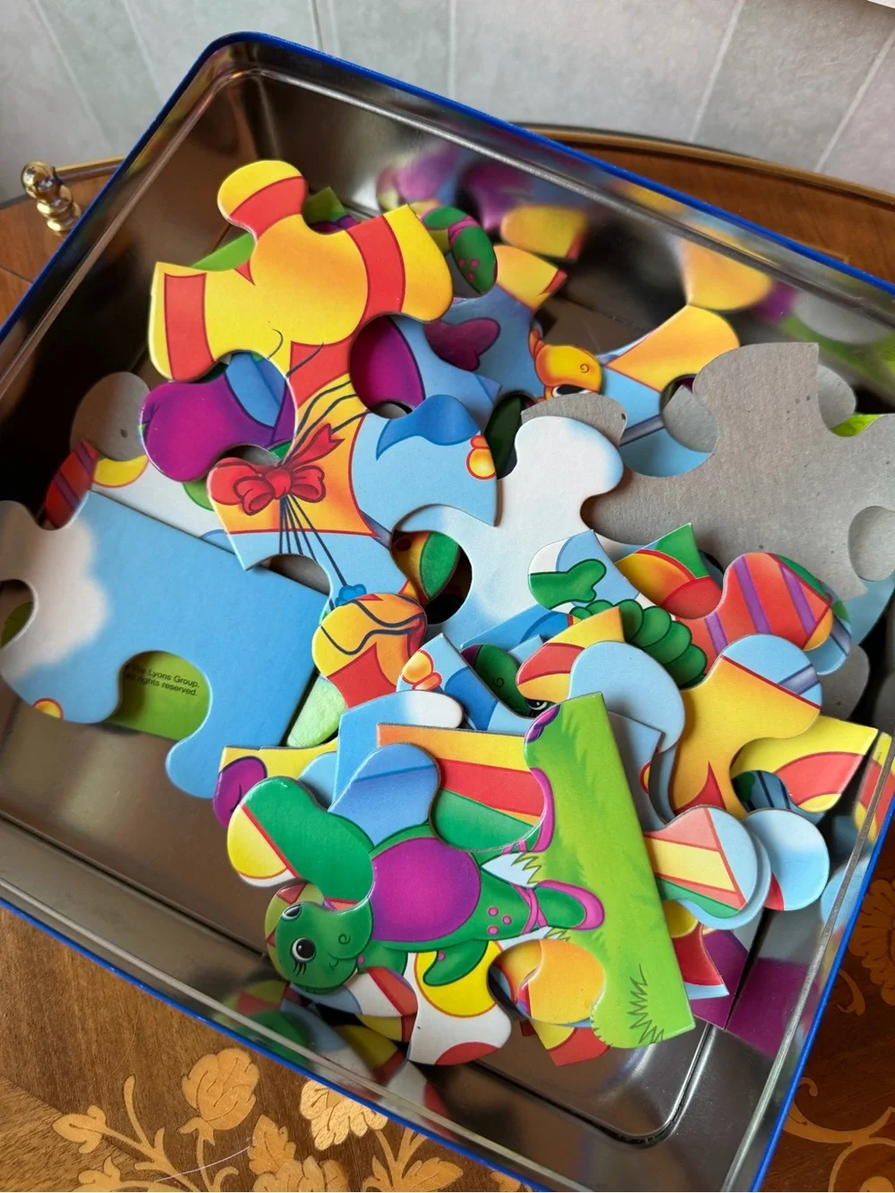 Vintage Barney Circus 24 Piece Puzzle Metal Tin